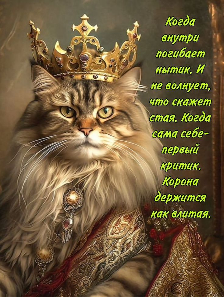 Когда внутри погибает нытик. И не волнует, что скажет стая. Когда сама себе - первый критик. Корона держится как влитая.