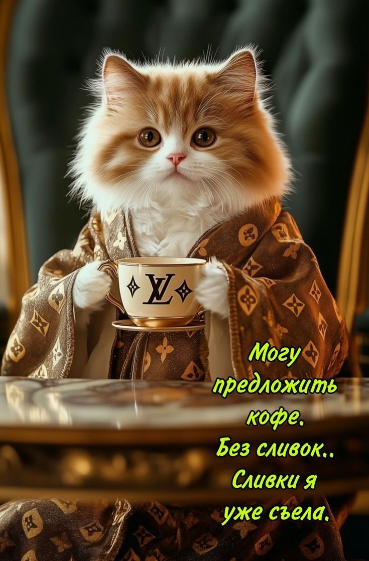 Могу предложить кофе. Без сливок.. Сливки я уже съела.
