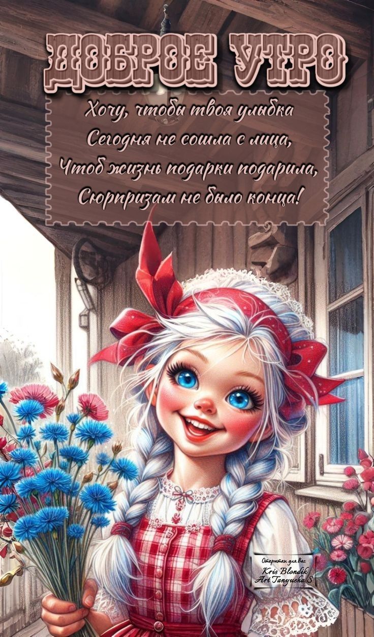 ДОБРОЕ УТРО
Хочу, чтобы твоя улыбка
Сегодня не сошла с лица,
Чтобы жизнь подарки дарила,
Скоро признанье не было конца!
