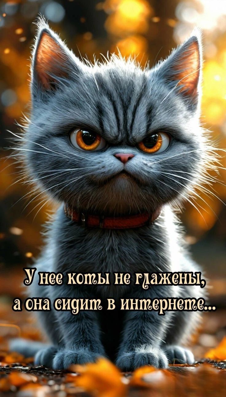 У нее коты не гладены, а она сидит в интернете...