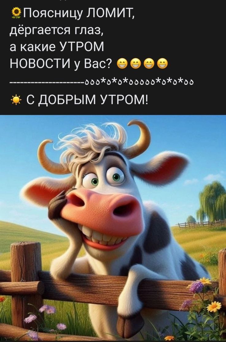 Поясницу ЛОМИТ, дёргается глаз, а какие УТРОМ НОВОСТИ у Вас? С ДОБРЫМ УТРОМ!