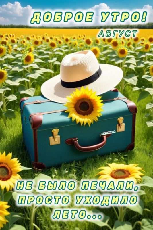 ДОБРОЕ УТРО!
АВГУСТ
НЕ БЫЛО ПЕЧАЛИ,
ПРОСТО УХОДИЛО ЛЕТО...