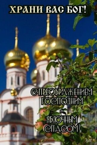ХРАНИ ВАС БОГ! С ПРЕОБРАЖЕНИЕМ ГОСПОДНИМ ЯБЛОЧНЫМ СПАСОМ!