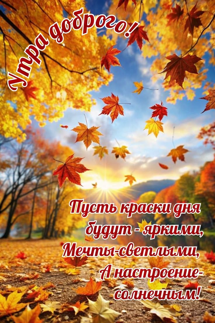 Утра доброго! 
Пусть краски дня будут - яркими, 
Мечты - светлыми, 
А настроение - солнечным!