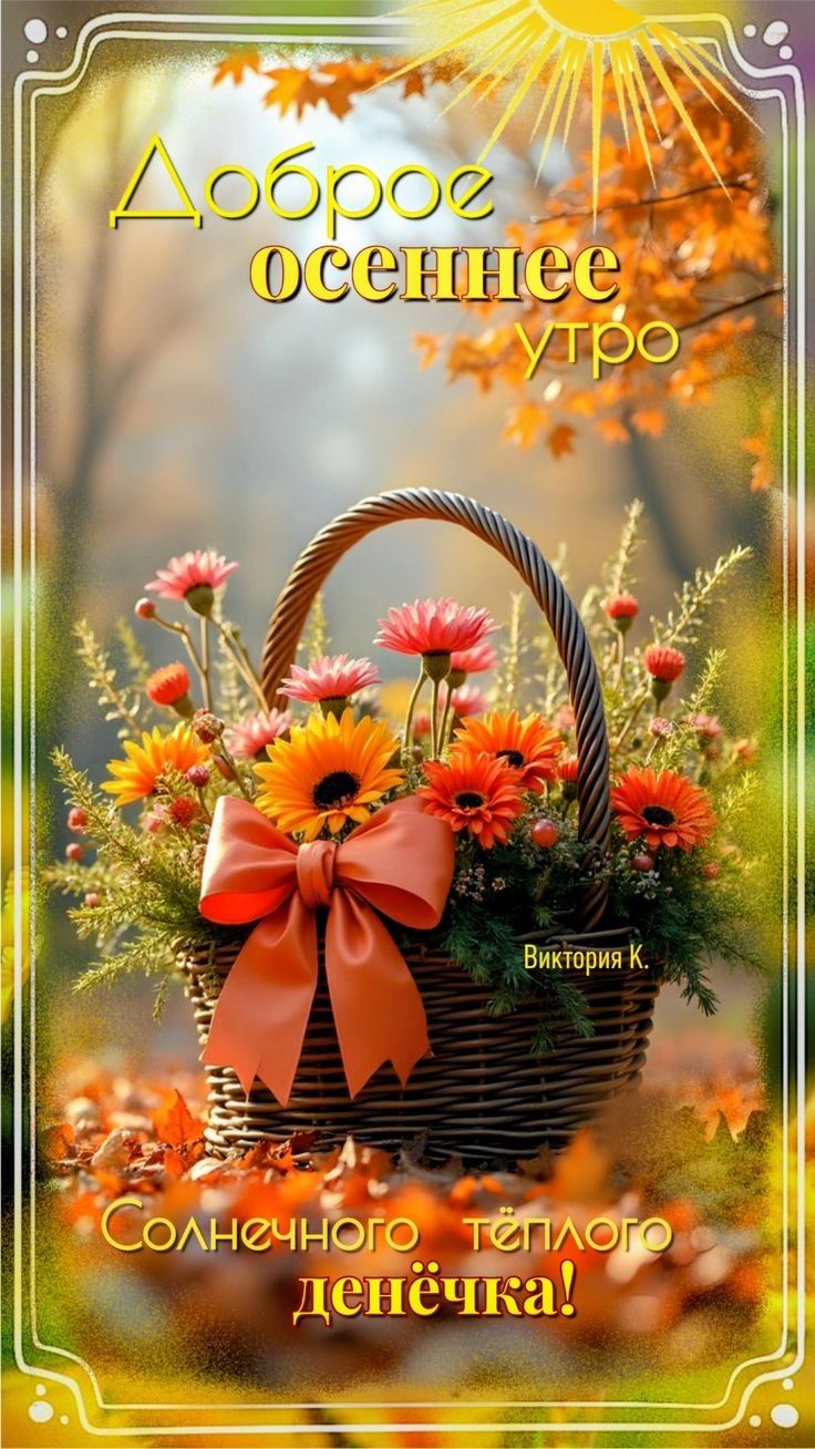 Доброе осеннее утро
Солнечного, теплого денёчка!
Виктория К.