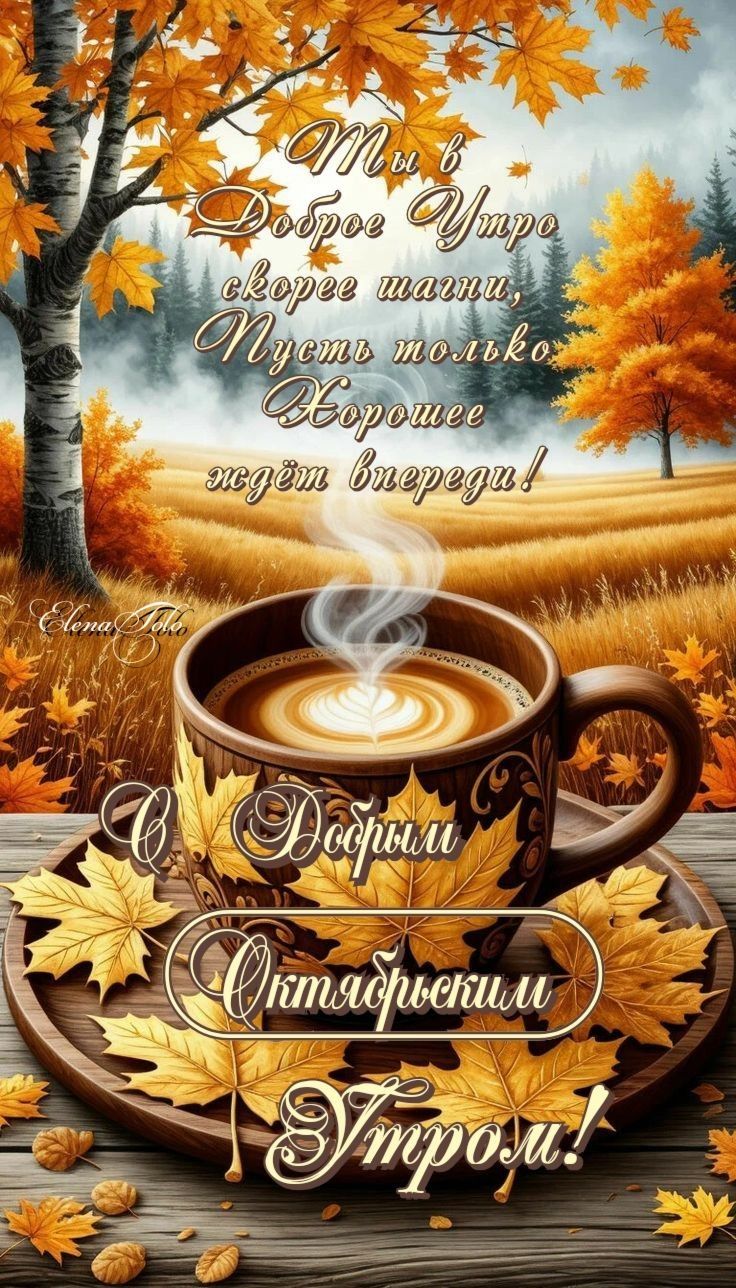 Ты в Доброе Утро скорее шагни, Пусть только Хорошее ждёт впереди! С Добрым Октябрьским Утром!