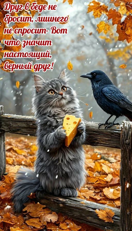 Друг в беде не бросит, лишнего не спросит- Вот что значит настоящий, верный друг!