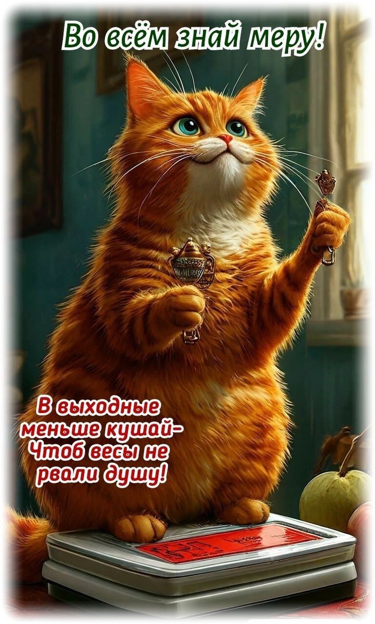 Во всём знай меру!

В выходные меньше кушай- Чтобы всю не рвали душу!