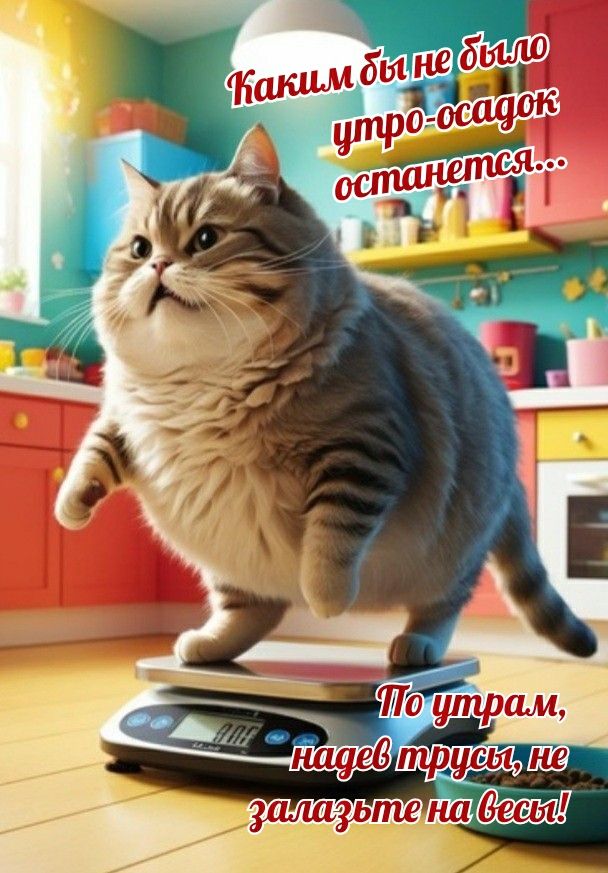 Каким бы не было утро-осадок останется... По утрам, надев трусы, не залазьте на весы!