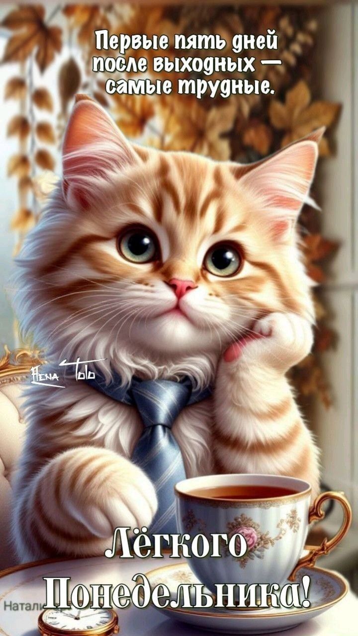 Первые пять дней после выходных — самые трудные. Лёгкого Понедельника!