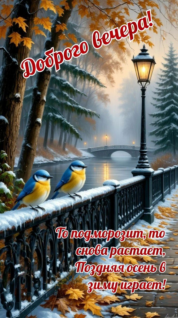 Доброго вечера! То подморозит, то снова растает, Поздняя осень в зиму играет!