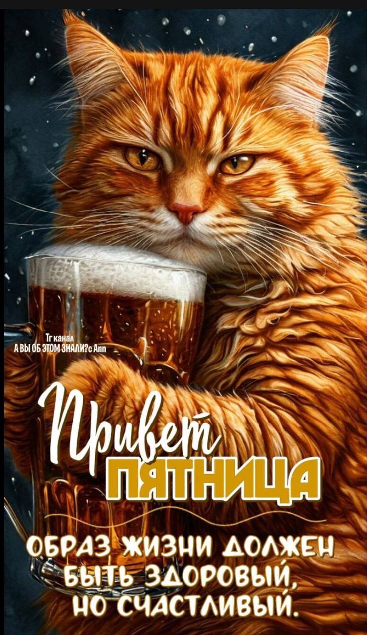 Привет пятница\nОбраз жизни должен быть здоровый, но счастливый.