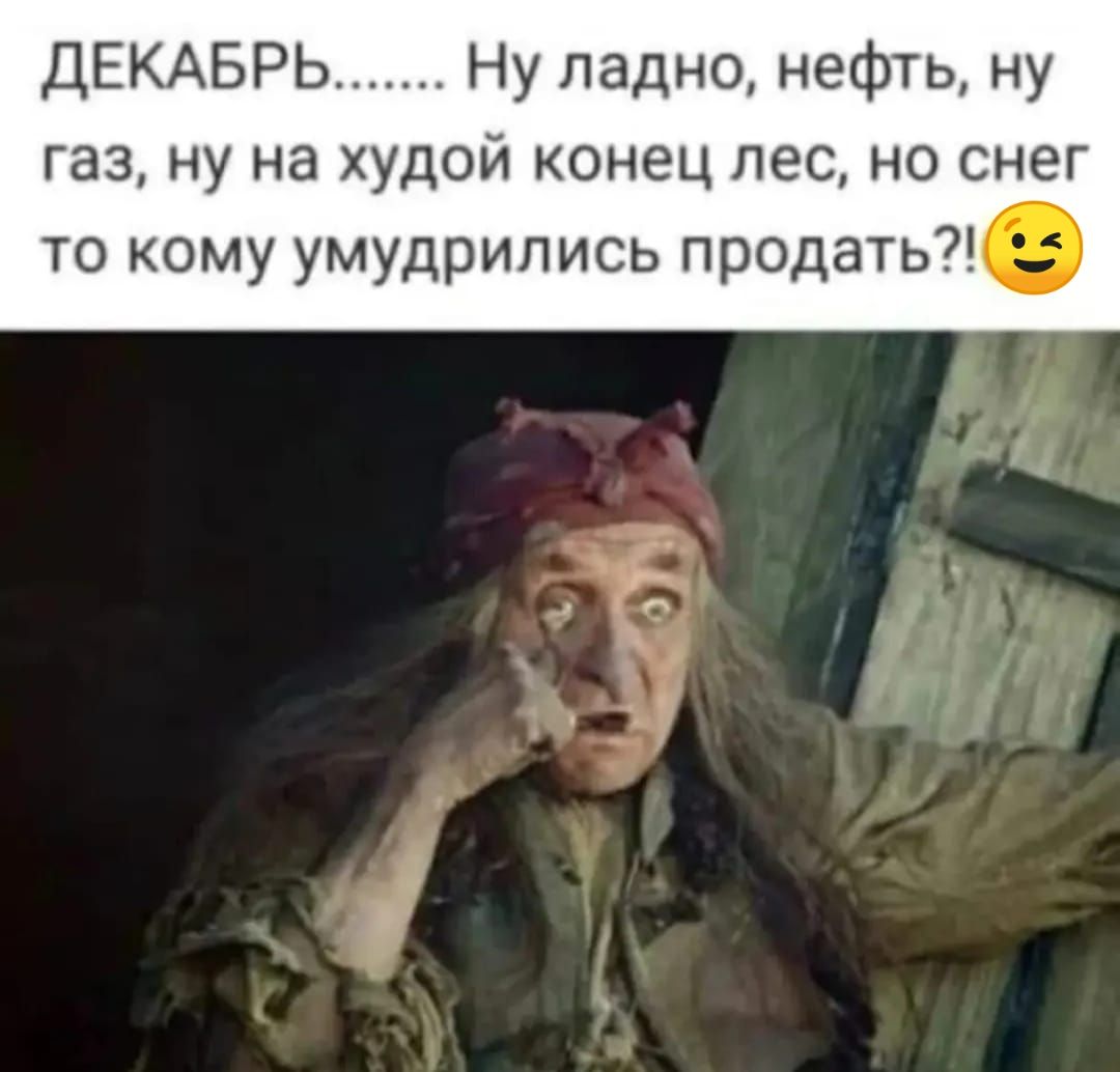 ДЕКАБРЬ....... Ну ладно, нефть, ну газ, ну на худой конец лес, но снег то кому умудрились продать?! 😏