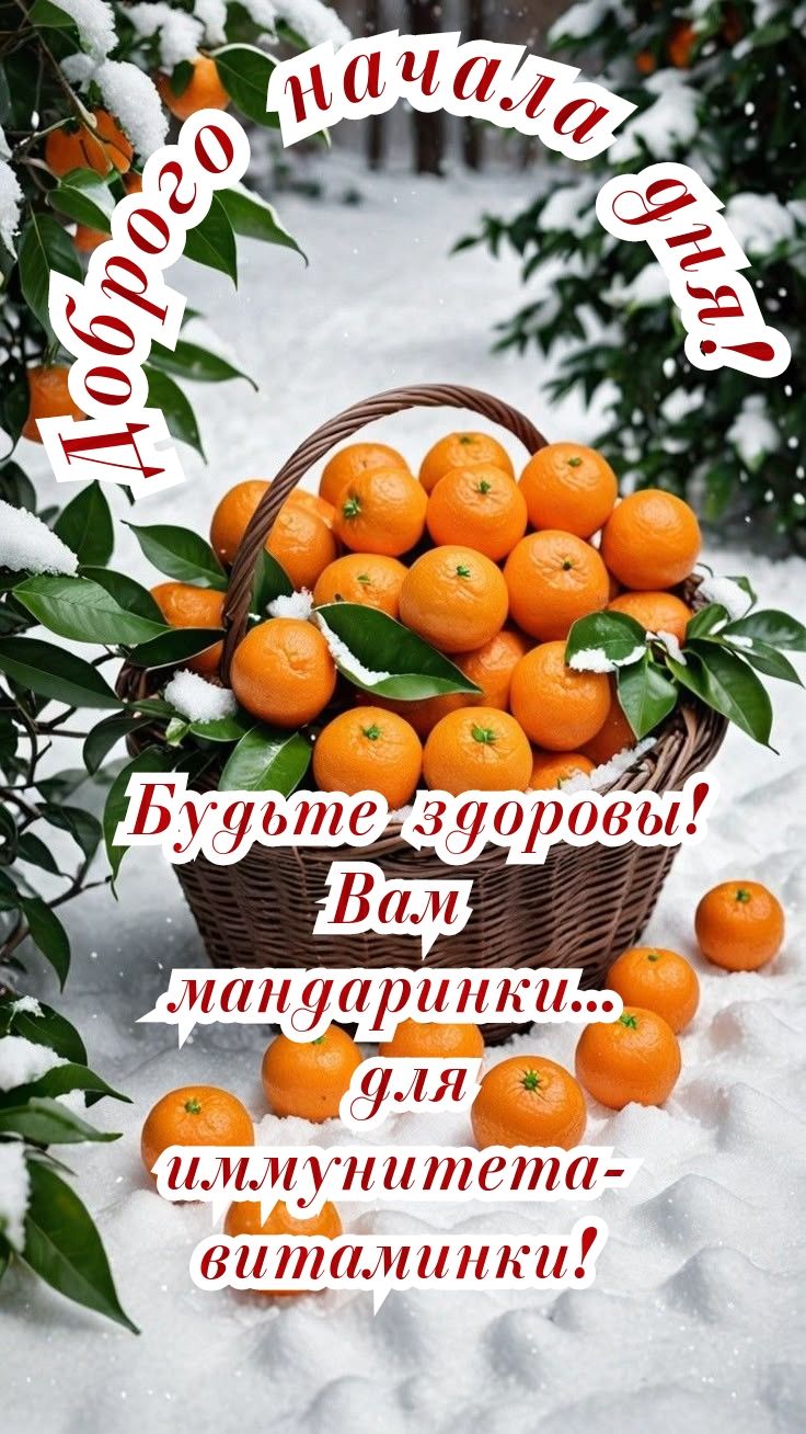 Доброе начало дня! Будьте здоровы! Вам мандаринки для иммунитета-витаминки!