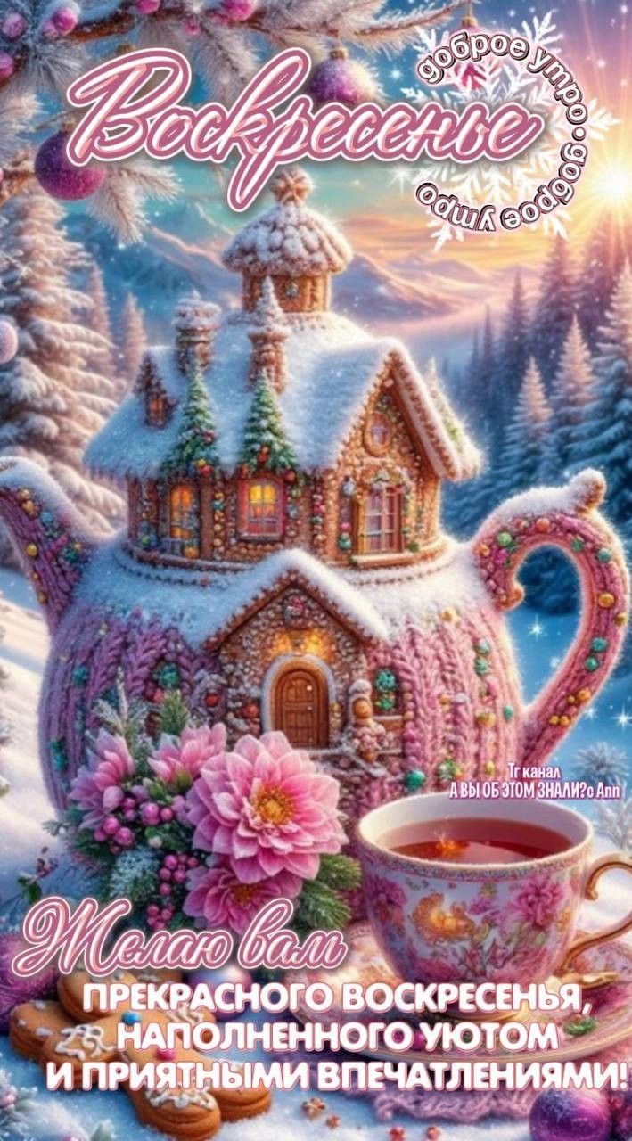 Воскресенье. Желаю вам прекрасного воскресенья, наполненного уютом и приятными впечатлениями!
