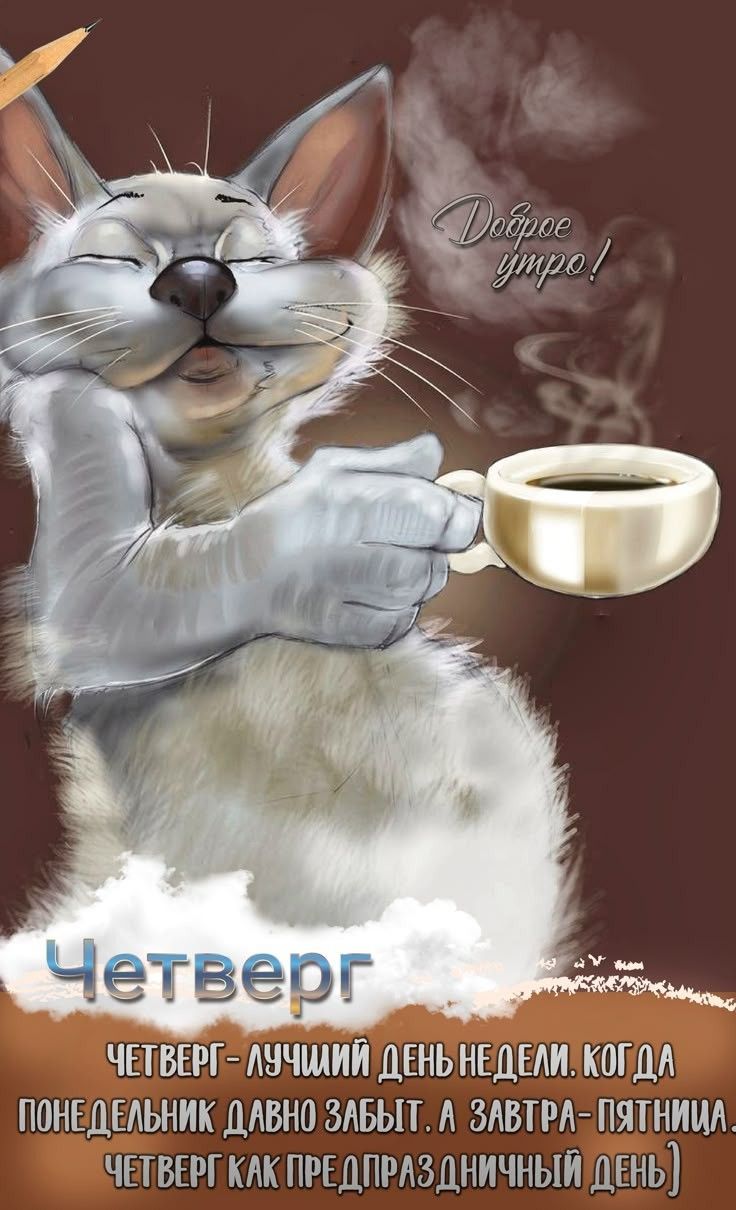 Доброе утро! Четверг — лучший день недели. Когда день понедельник давно забыт, а завтра — пятница. Четверг как предпраздничный день.