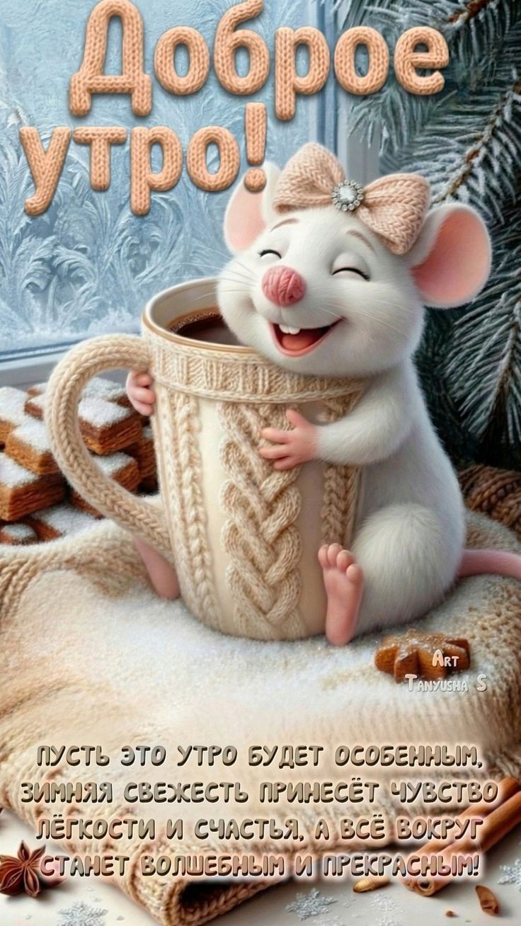 Доброе утро! Пусть это утро будет особенным, зимняя свежесть принесёт чувство лёгкости и счастья, а всё вокруг станет волшебным и прекрасным!
