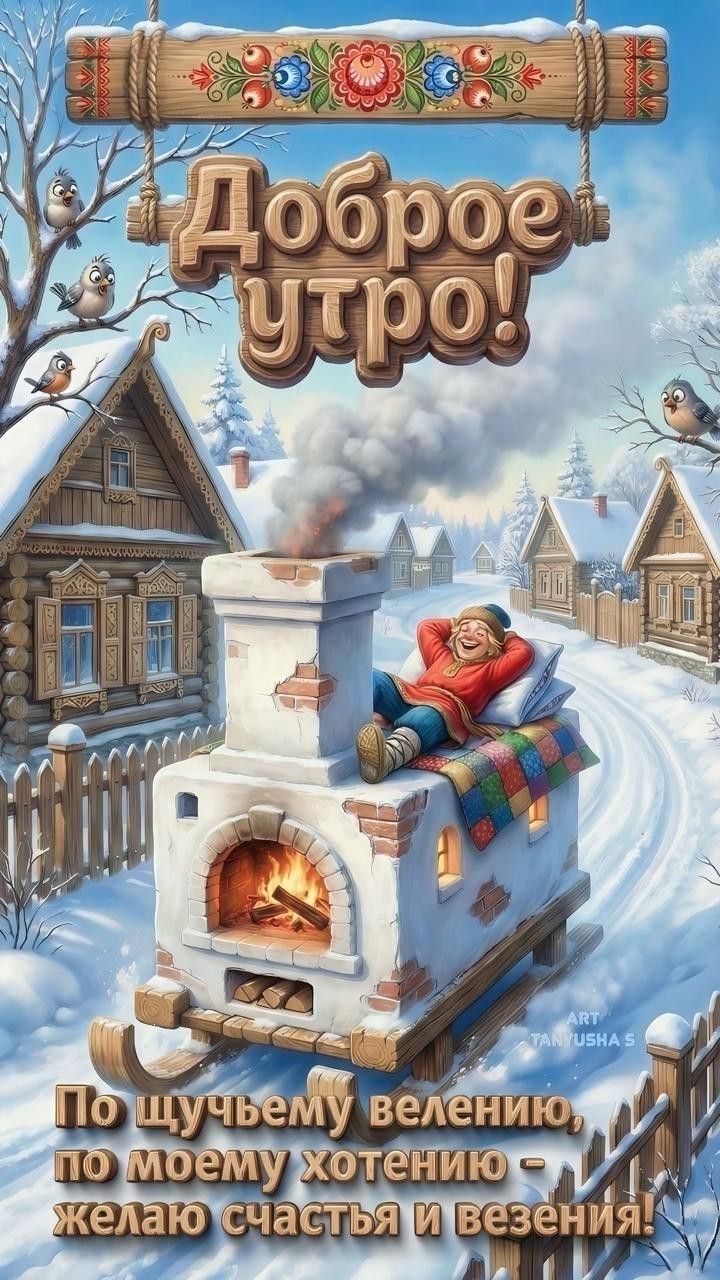 Доброе утро! По щучьему велению, по моему хотению - желаю счастья и везения!