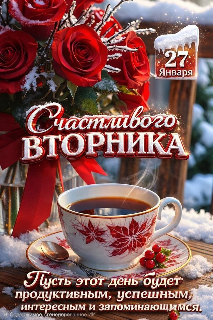 27 января Счастливого Вторника Пусть этот день будет продуктивным, успешным, интересным и запоминающимся.
