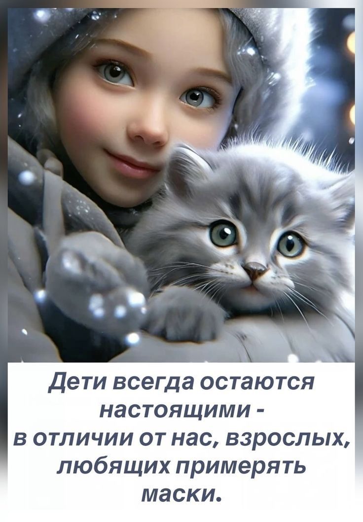 Дети всегда остаются настоящими - в отличии от нас, взрослых, любящих примерять маски.