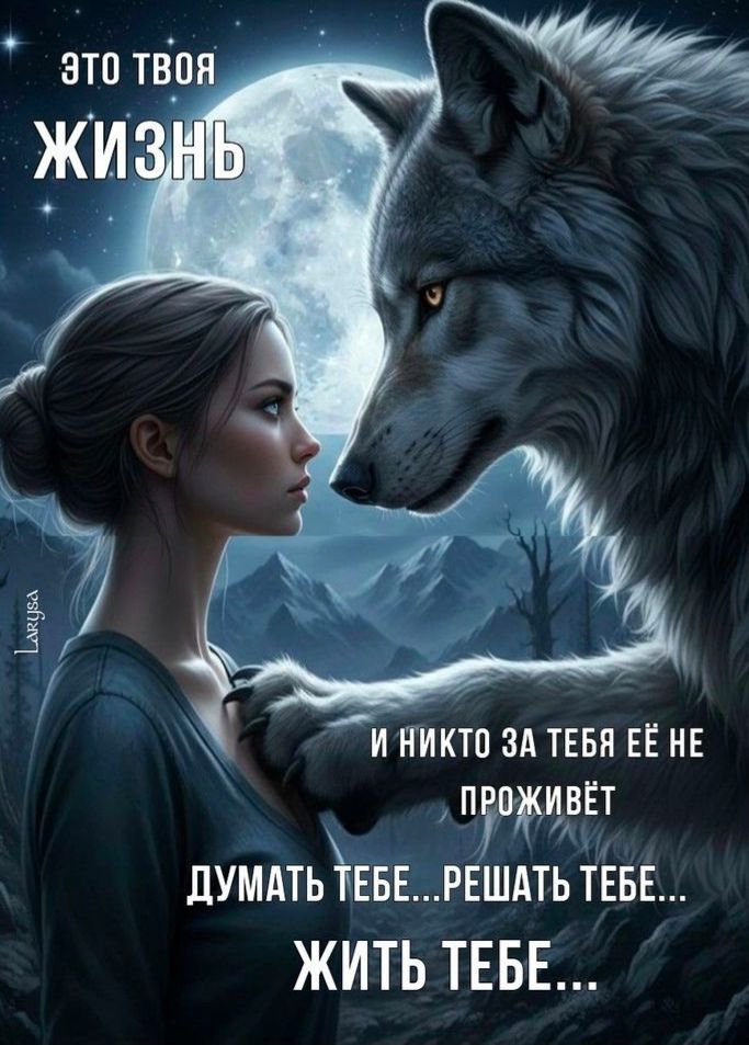 Это твоя жизнь и никто за тебя её не проживет. Думать тебе... решать тебе... жить тебе...