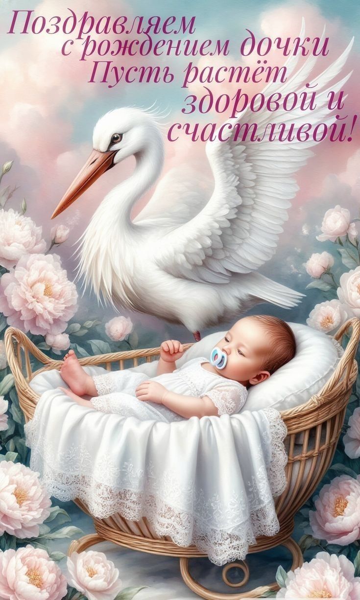 Поздравляем с рождением дочки Пусть растет здоровой и счастливой!