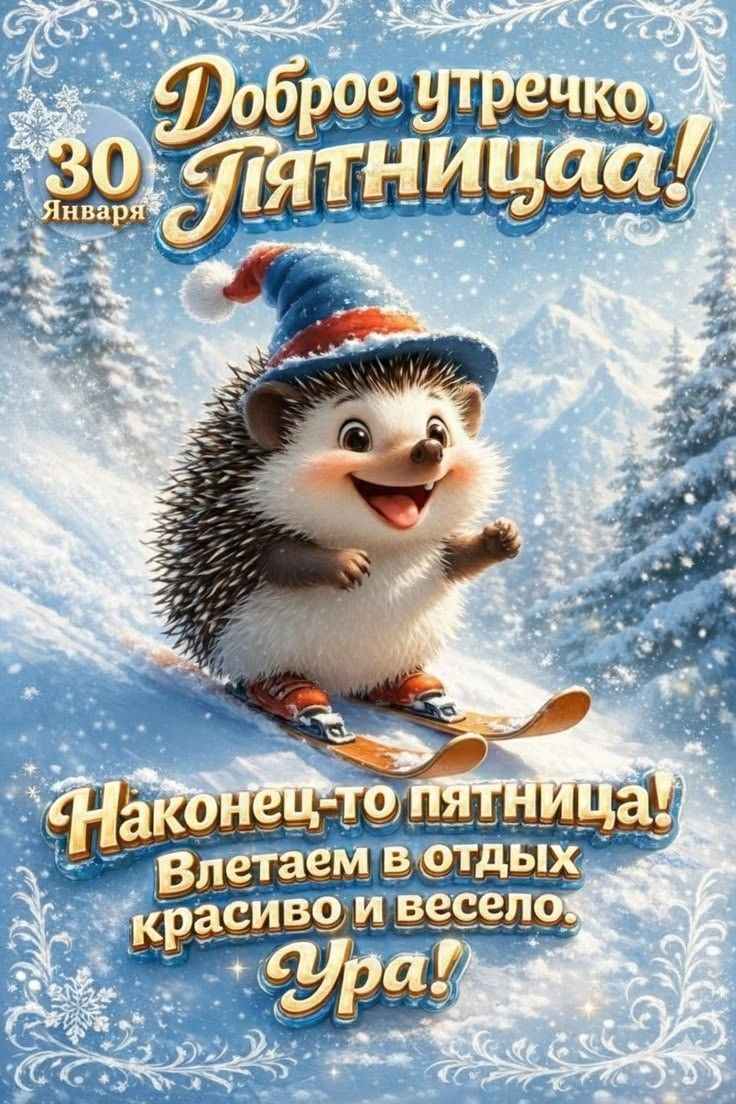 Доброе утречко, Пятница! 30 Января Наконец-то пятница! Влетаем в отдых красиво и весело. Ура!