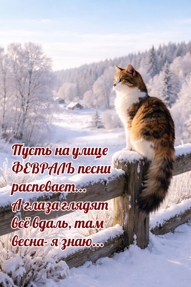 Пусть на улице ФЕВРАЛЬ песни распевают... А глаза глядят всё вдаль, там весна- я знаю...