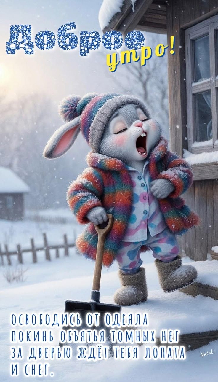 Доброе утро! Освободись от одеяла, покинь объятия томных неб. За дверью ждёт тебя лопата и снег.