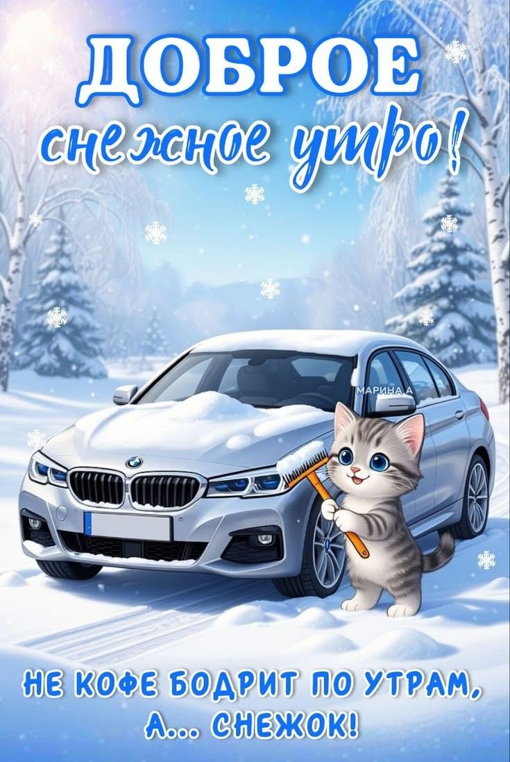 ДОБРОЕ снежное утро! НЕ КОФЕ БОДРИТ ПО УТРАМ, А... СНЕЖОК!
