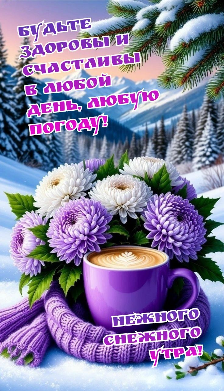 БУДЬТЕ ЗДОРОВЫ И СЧАСТЛИВЫ В ЛЮБОЙ ДЕНЬ, ЛЮБУЮ ПОГОДУ! НЕЖНОГО СНЕЖНОГО УТРА!
