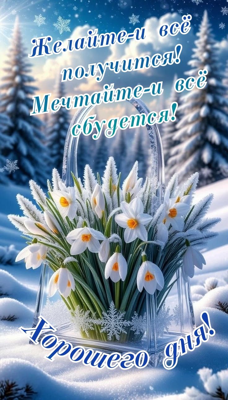 Желайте всё получится! Мечтайте — всё сбудется! Хорошего дня!