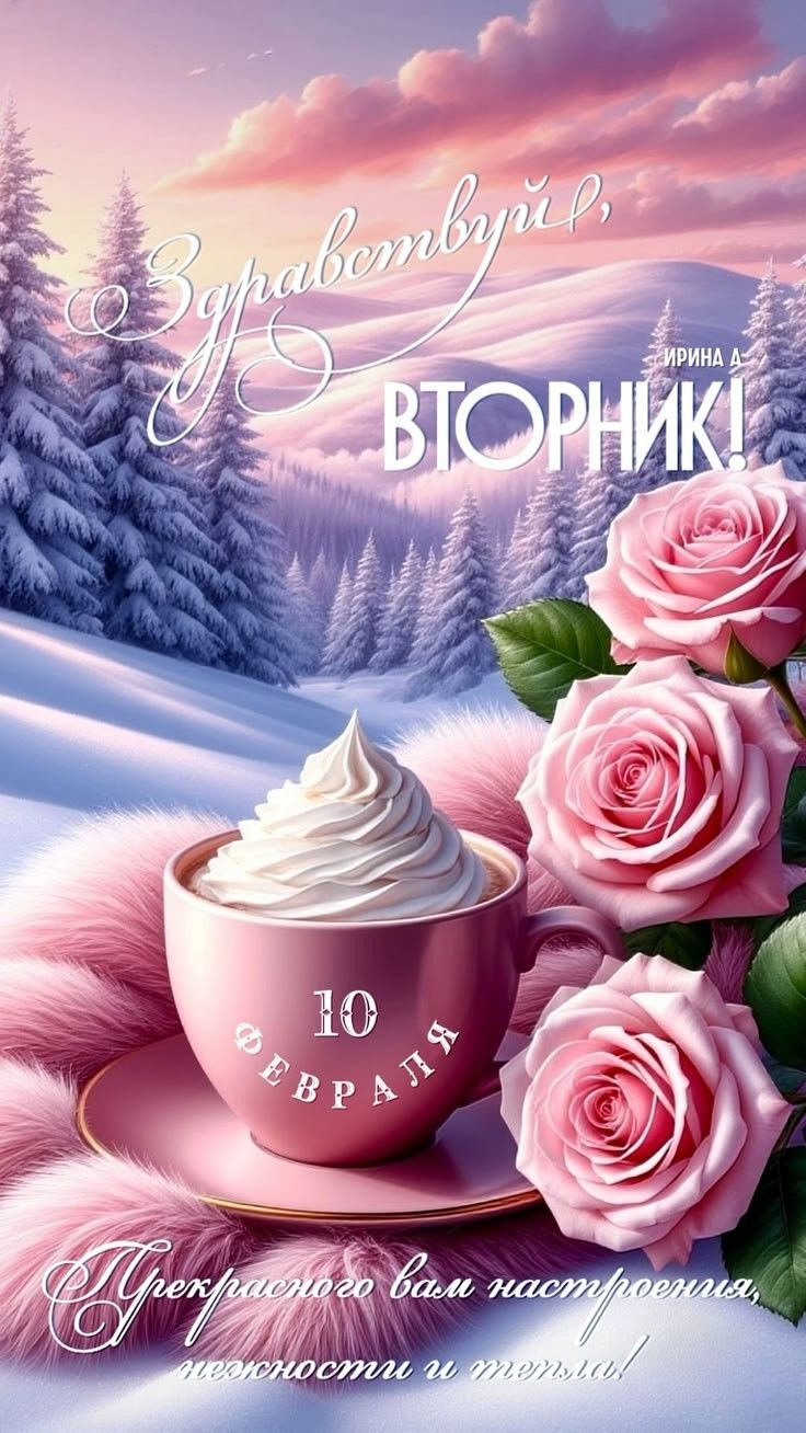 Здравствуй, вторник! Ирина А. 10 февраля. Прекрасного вам настроения, благополучия и тепла!