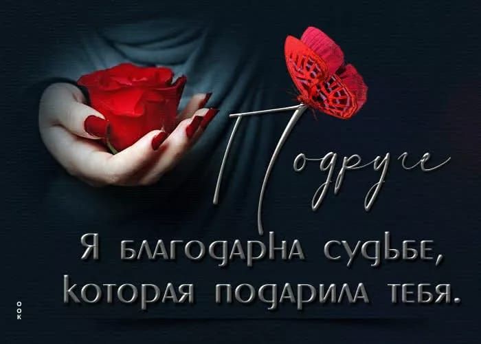Подруге. Я благодарна судьбе, которая подарила тебя.
