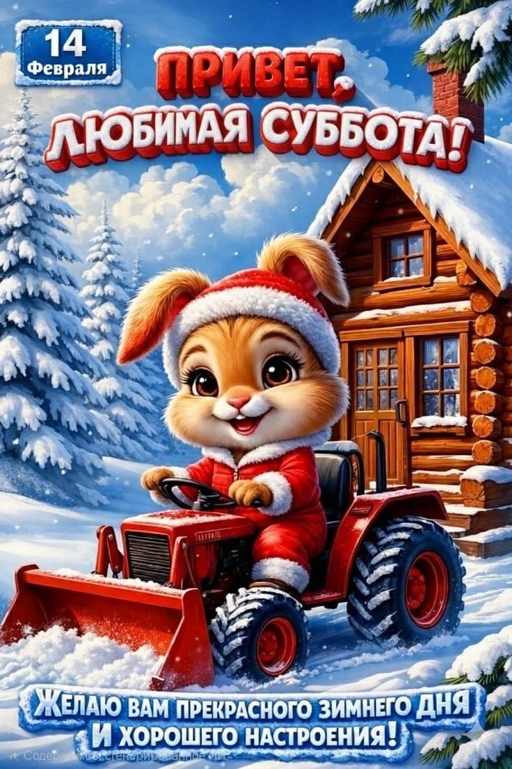 14 февраля
Привет, любимая суббота!
Желаю вам прекрасного зимнего дня и хорошего настроения!