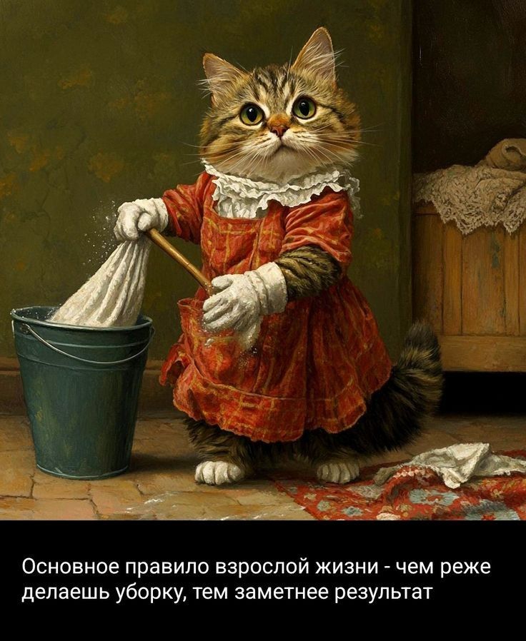 Основное правило взрослой жизни - чем реже делаешь уборку, тем заметнее результат