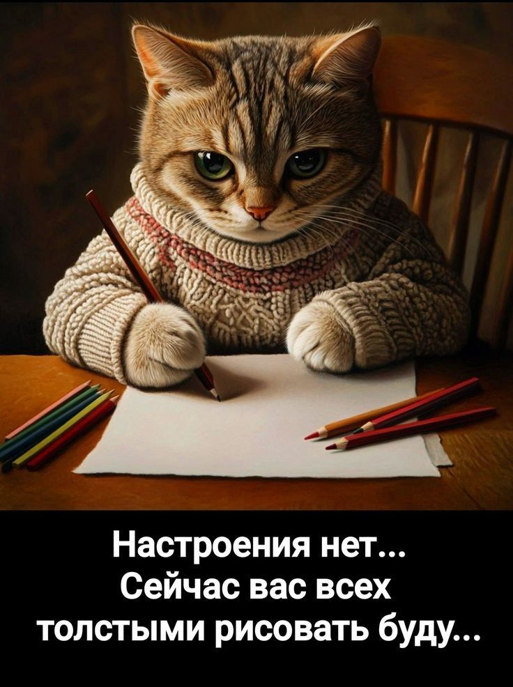 Настроения нет... Сейчас вас всех толстыми рисовать буду...