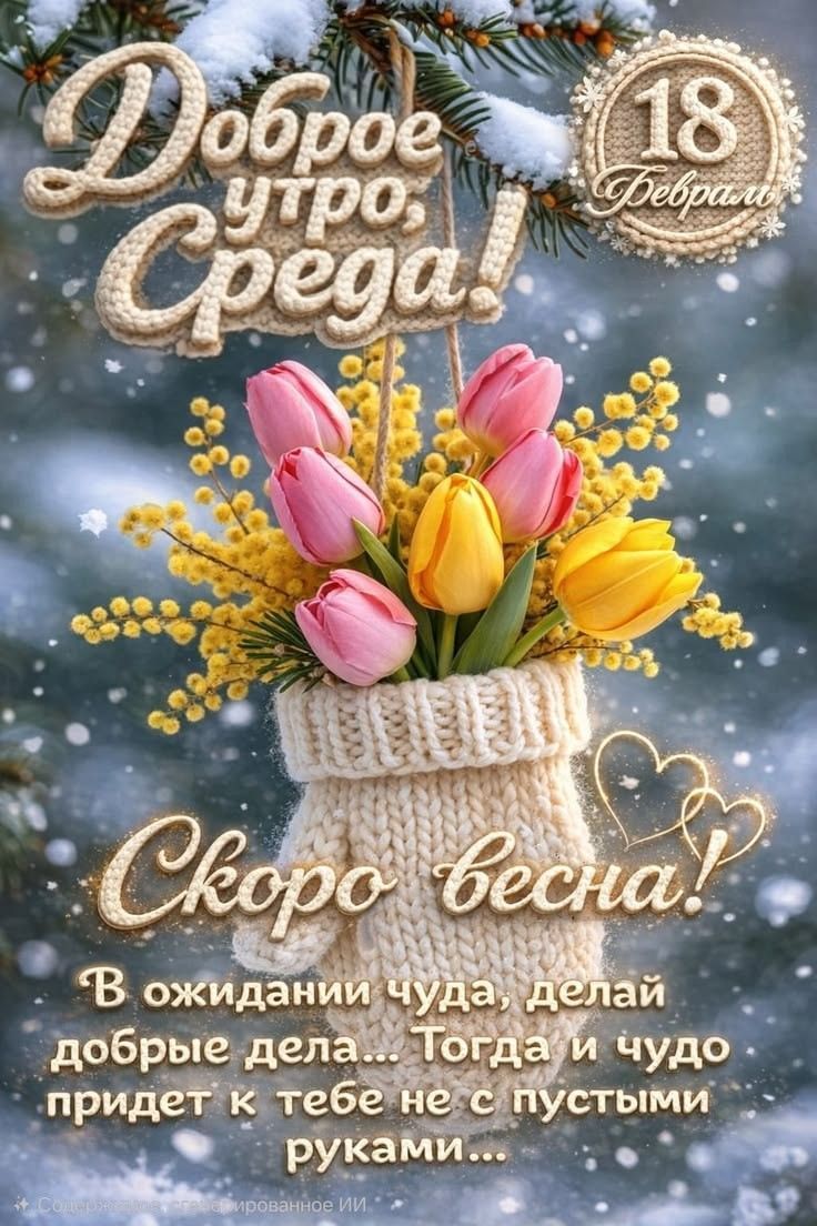 Доброе утро, Среда! Скоро весна! В ожидании чуда, делай добрые дела... Тогда и чудо придет к тебе не с пустыми руками...