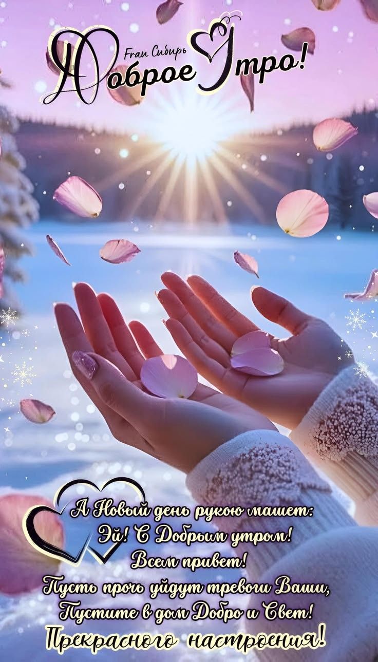 Доброе утро! А Новый день рукой машет: Эй! С Добрым утром! Всем привет! Пусть пройдет день ваш, пустите в дом добро и цвет! Прекрасного настроения!