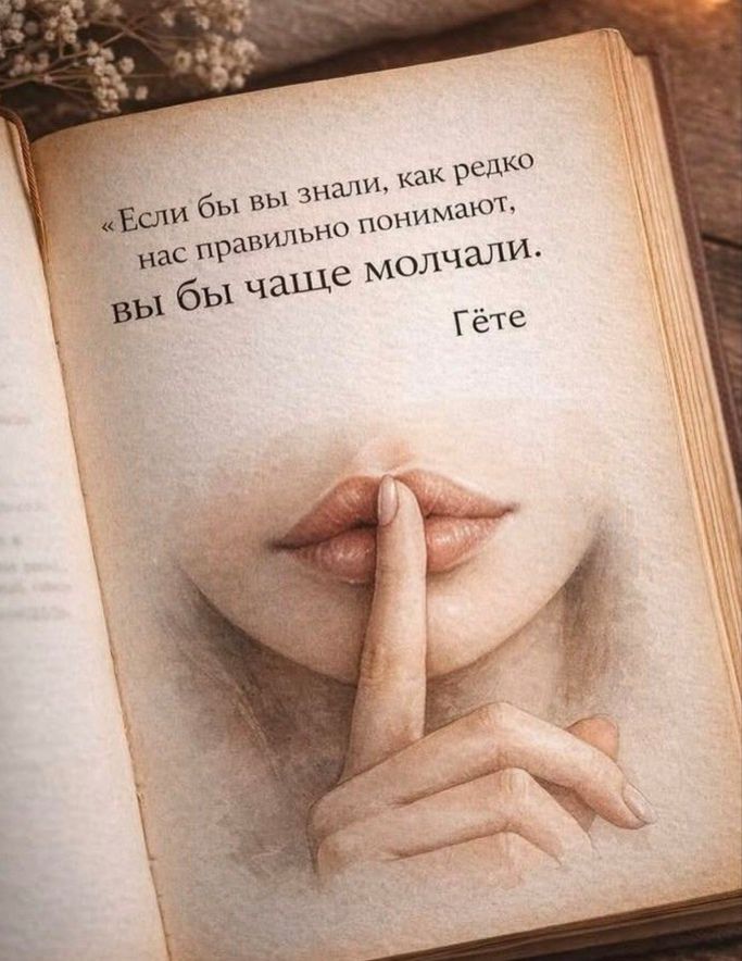 «Если бы вы знали, как редко нас правильно понимают, вы бы чаще молчали.» Гёте