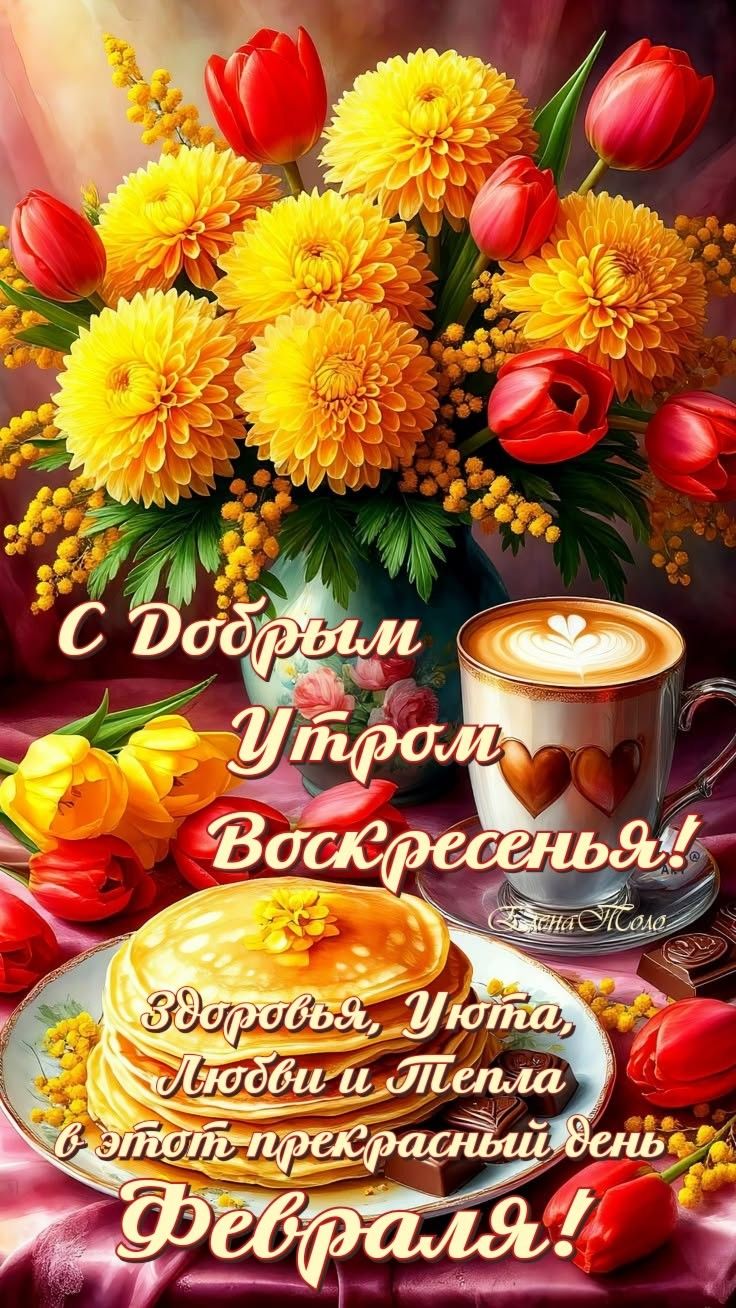 С Добрым Утром Воскресенья! Здоровья, Уюта, Любви и Тепла в этот прекрасный день Февраля!