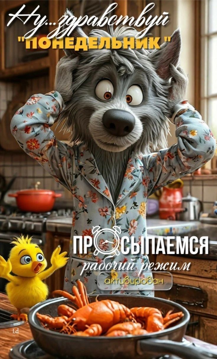 Ну... приветуй ПОНЕДЕЛЬНИК. Просыпаемся, рабочий режим.