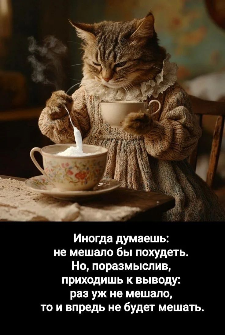 Иногда думаешь: не мешало бы похудеть. Но, поразмышляв, приходишь к выводу: раз уж не мешало, то и вперед не будет мешать.