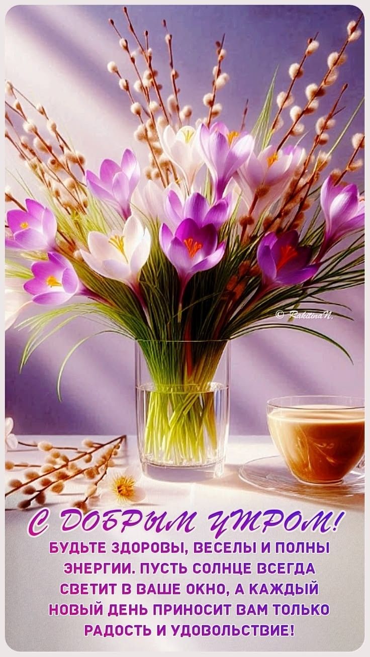 С ДОБРЫМ УТРОМ! БУДЬТЕ ЗДОРОВЫ, ВЕСЕЛЫ И ПОЛНЫ ЭНЕРГИИ. ПУСТЬ СОЛНЦЕ ВСЕГДА СВЕТИТ В ВАШЕ ОКНО, А КАЖДЫЙ НОВЫЙ ДЕНЬ ПРИНОСИТ ВАМ ТОЛЬКО РАДОСТЬ И УДОВОЛЬСТВИЕ! © Rakitina H.