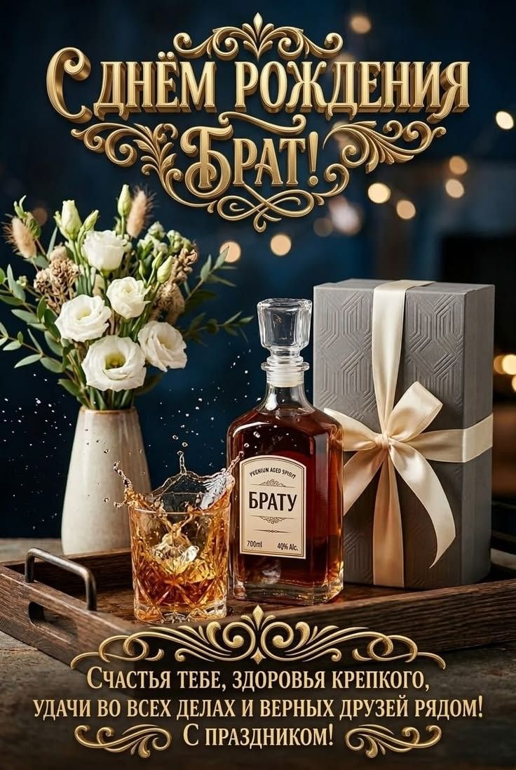 С ДНЕМ РОЖДЕНИЯ БРАТ! БРАТУ СЧАСТЬЯ ТЕБЕ, ЗДОРОВЬЯ КРЕПКОГО, УДАЧИ ВО ВСЕХ ДЕЛАХ И ВЕРНЫХ ДРУЗЕЙ РЯДОМ! С ПРАЗДНИКОМ!
