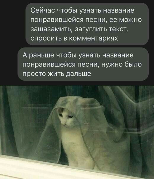 Сейчас чтобы узнать название понравившейся песни ее можно зашазамить загугпить текст спросить в комментариях А раньше чтобы узнать название понравившейся песни нужно было просто жить дальше