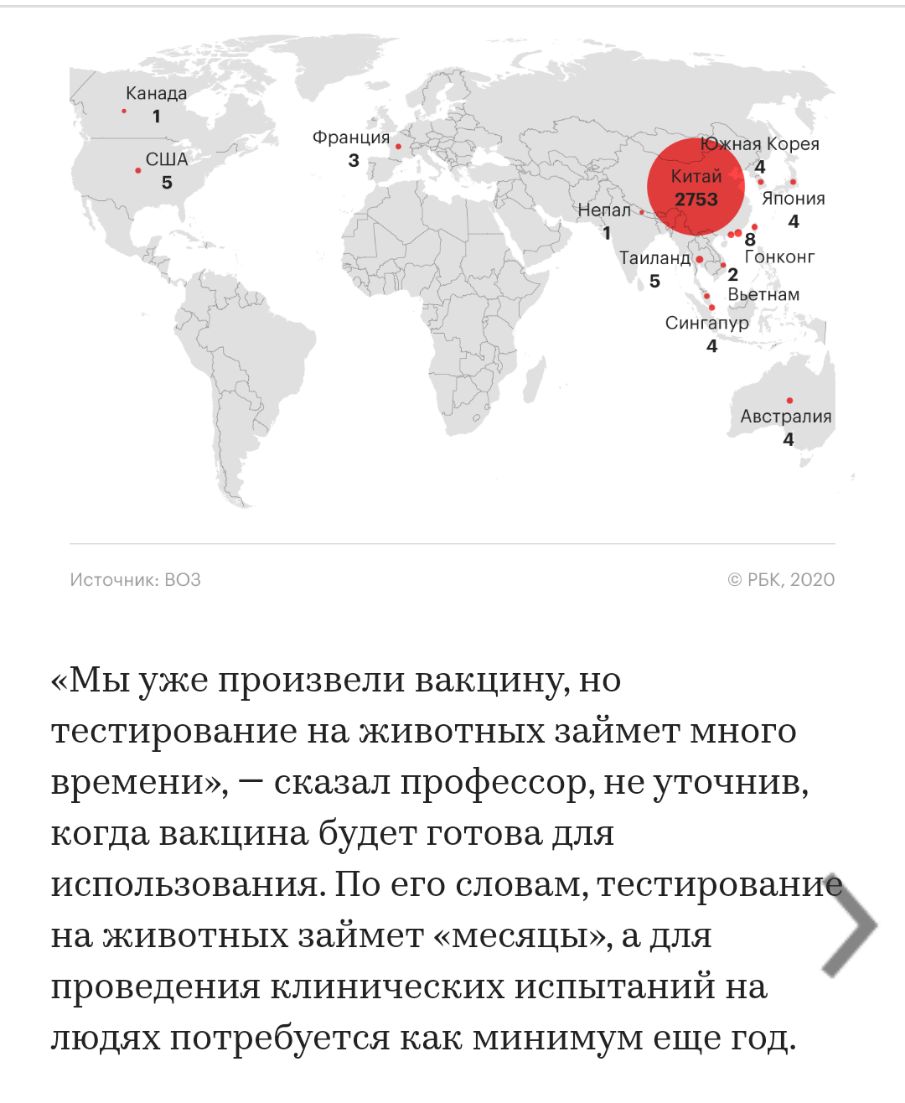 Канада Франция ная Корея _ США 3 д 5 Япония Непап 4 1 в Таиланд Гонконг 2 5 _ Вьетнам Сингапур 4 Австралии 4 Мы уже произвели вакцину но тестирование на животных займет много времени сказал профессор не уточнив когда вакцина будет готова для использования По его словам тестировани на животных займет месяцы а для проведения клинических испытаний на людях потребуется как минимум еще год