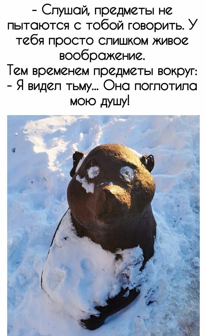 Спушой предметы не пытаются с тобой говорить У тебя просто слишком живое воображение Тем временем предметы вокруг Я видел тьму Оно поглотило мою душу