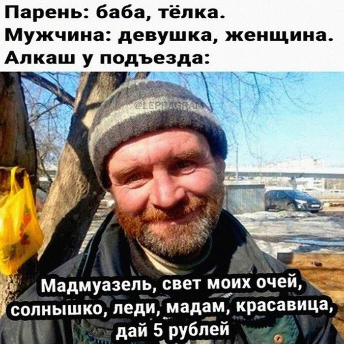 Парень баба тёлка Мужчина девушка женщина 3 Мадмуазель свет моих очей солнышко леди мадам красавица дай 5 рублей