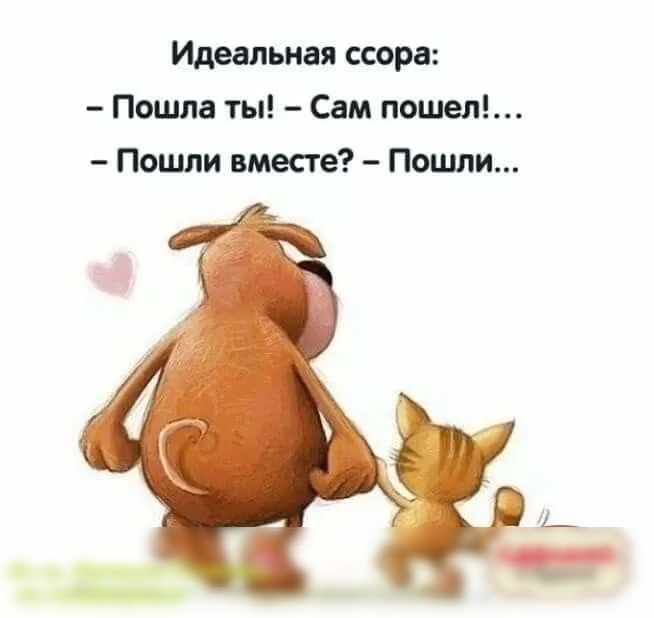 Идеальная ссора Пошла ты Сам пошел Пошли вместе Пошли